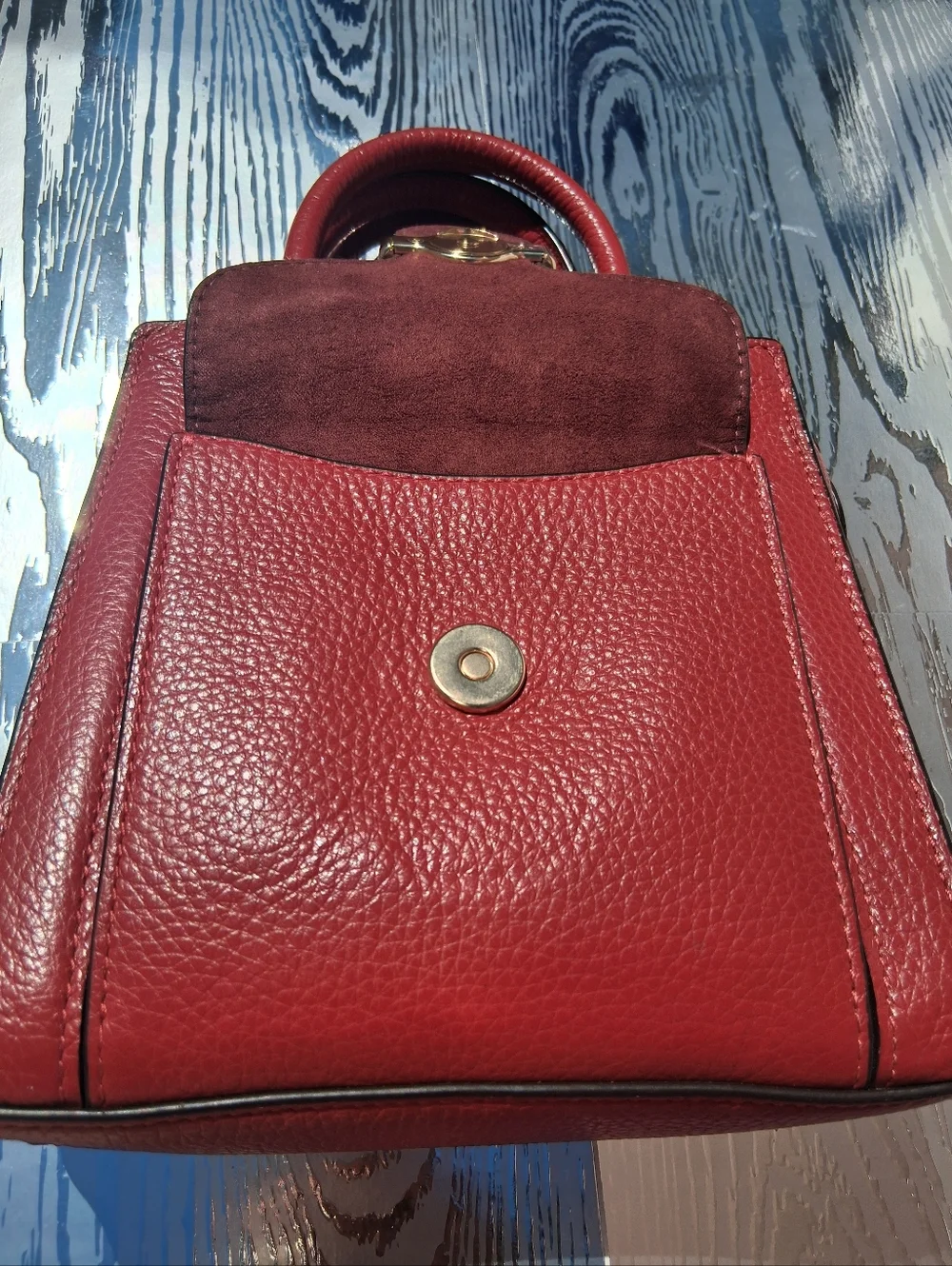 Coach Red Pebbled Leather Crossbody Bag With Matching Wallet - Picture 3 of 7